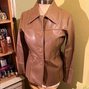 Y2K Women's Camel Brown FauxLeather Jacket